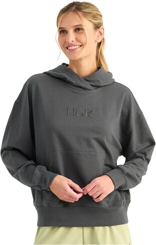 HUK Women's Edisto Terry Hoodie, Lightweight Terry Cloth Pullover, Casual Coastal Fishing Hoodie for Women in Saudi Arabia