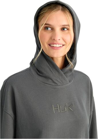 HUK Women's Edisto Terry Hoodie, Lightweight Terry Cloth Pullover, Casual Coastal Fishing Hoodie for Women in Saudi Arabia