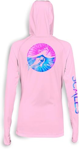SCALES Tide Dye Flyer Womens Hooded Performance Shirt in Saudi Arabia