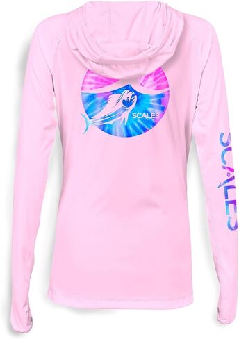 SCALES Tide Dye Flyer Womens Hooded Performance Shirt in Saudi Arabia