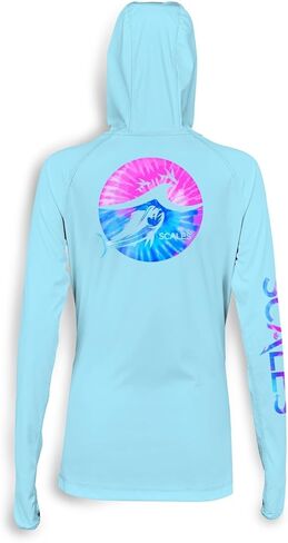 SCALES Tide Dye Flyer Womens Hooded Performance Shirt in Saudi Arabia