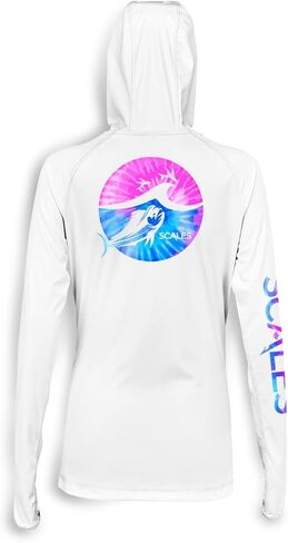 SCALES Tide Dye Flyer Womens Hooded Performance Shirt in Saudi Arabia