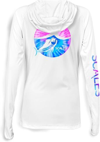 SCALES Tide Dye Flyer Womens Hooded Performance Shirt in Saudi Arabia