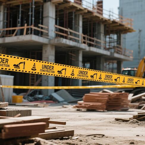 2 لفات تحت شريط بناء الحفلات، 98 قدم × 3 بوصة بدون لاصق موضوع البناء، لافتة تحذيرية لحفلات أعياد الميلاد، ديكور للفصول الدراسية، منطقة العمل المنزلية، لوازم دعامة الصور in Saudi Arabia