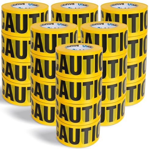 Yellow Caution Tape 4 Pack, 3inch x 1000 ft, Halloween Decoration Party Tape Bulk, Waterproof Construction Warning Safety Tape for Danger/Hazardous Area, Barricade Harzard Tapes in Saudi Arabia