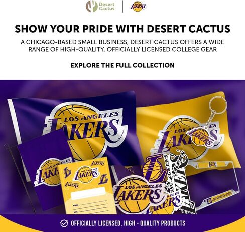 علامة الأمتعة Desert Cactus Los Angeles Lakers - بطاقة تعريف السفر الرسمية لكرة السلة الوطنية لكرة السلة LA Lakers NBA للحقائب والحقائب والحقائب المحمولة (علامة الأمتعة الأكريليك D) in Kuwait