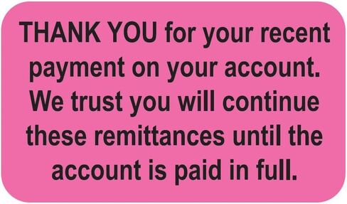 Payment Arrangement Reminder Label, Fluorescent Orange 1-1/2" x 7/8", Patient Account Communication, 250 Stickers/Box, Doctor Stuff in Saudi Arabia