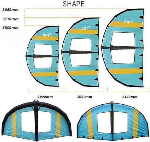 Inflatable Hydrofoil Board,Handheld Surf Sail,Inflatable Surfing Wing,Kitesurfing Wing Windsurfing with Window,for Water Sports Kiteboard Surf,6m³ in Kuwait