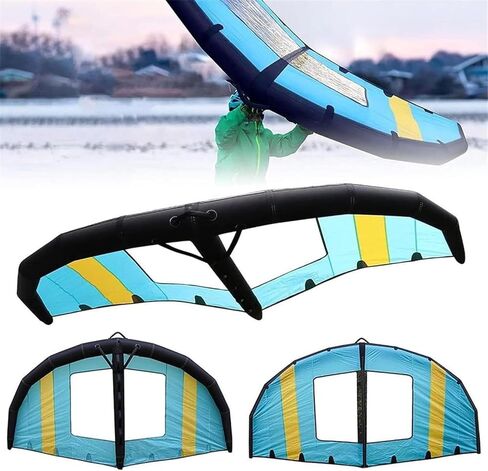 Windsurfing Inflatable Wing,4㎡,5㎡,6㎡ Wind Wingfoil and Hydrofoil Board, Handheld Surf Sail, with Window, for Water Sports, Kiteboarding, Surfing,5m³ in Kuwait