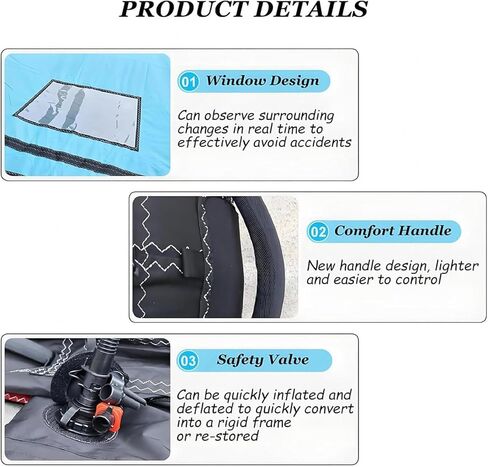 Inflatable Hydrofoil Board,Handheld Surf Sail,Inflatable Surfing Wing,Kitesurfing Wing Windsurfing with Window,for Water Sports Kiteboard Surf,4m³ in Kuwait