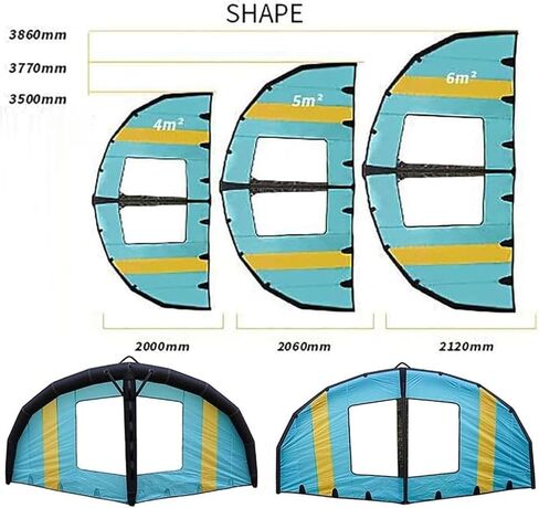 Inflatable Hydrofoil Board,Handheld Surf Sail,Inflatable Surfing Wing,Kitesurfing Wing Windsurfing with Window,for Water Sports Kiteboard Surf,5m³ in Kuwait