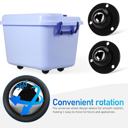 jojofuny 12pcs Black Adhesive Mini Swivel Wheels with Steel Balls, General Self-Adhesive Casters for Furniture, Appliances, Luggage, and Office Chairs in Saudi Arabia