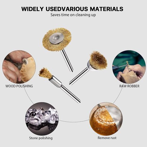 30 قطعة من فرش الأسلاك النحاسية، عجلة فرشاة الأسلاك، مجموعة عجلة تلميع الأسلاك النحاسية لأدوات دريميل الدوارة (مغزل 1/8 بوصة) in Kuwait