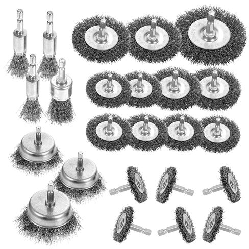 24PCS Wire Wheel Brushes for Drill, 1/4-Inch Hex Shank Cup, Wheel and Pen Brush Set, Die Grinder Wire Wheels Brushes, Wires Drill Brush Attachmentfor Rust Removal, Corrosion and Scrub Surfaces in Kuwait