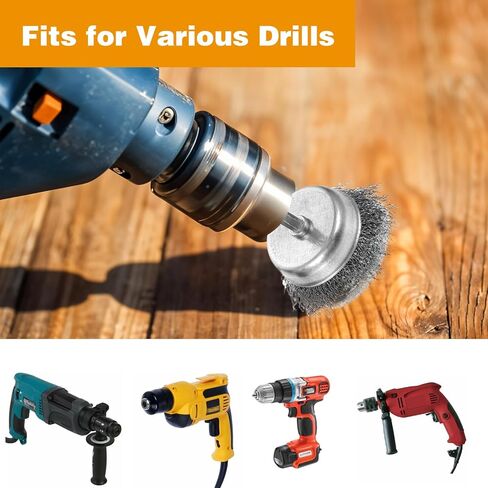 24PCS Wire Wheel Brushes for Drill, 1/4-Inch Hex Shank Cup, Wheel and Pen Brush Set, Die Grinder Wire Wheels Brushes, Wires Drill Brush Attachmentfor Rust Removal, Corrosion and Scrub Surfaces in Kuwait