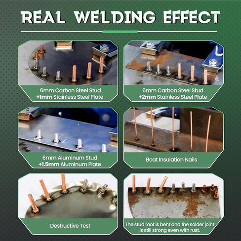 Huanyu Capacitor Discharge Stud Welder M3-M10 Stud Bolt Plate Welder Welding Machine Welding Bolt Plate Insulation Nail Screw Low Carbon Steel Aluminum Brass (2500+8100) in Saudi Arabia