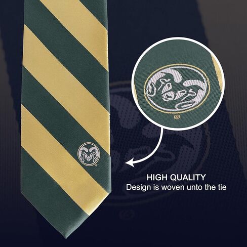 Desert Cactus Colorado State University Neck Tie CSU Rams 100% Polyester Necktie with Logo, Officially Licensed in Saudi Arabia