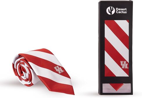 Desert Cactus University of Houston - Southeast Neck Tie UH Cougars 100% Polyester Necktie with Logo, Officially Licensed (Style A) in Saudi Arabia