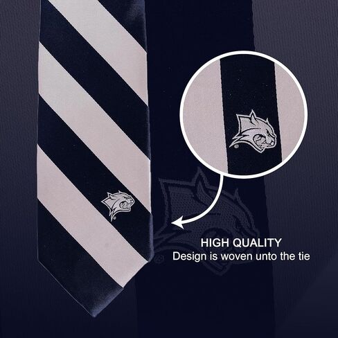Desert Cactus University of New Hampshire Neck Tie UNH Wildcats 100% Polyester Necktie with Logo, Officially Licensed (Style A) in Saudi Arabia