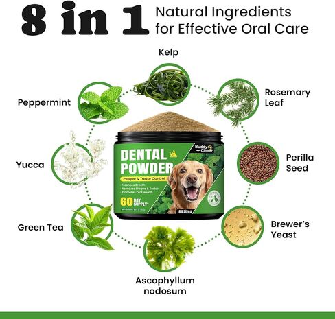 Pet Oral Health Dental Powder for Teeth clening – Powerful Tartar Removal, Supports Healthy Teeth, Suitable for Dogs & Cats in Kuwait