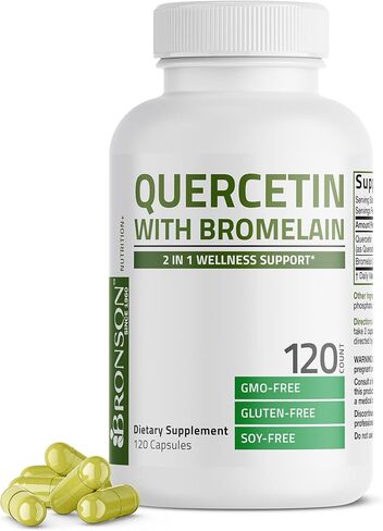 Bronson Quercetin with Bromelain 2 in 1 Wellness Support, Non-GMO, 60 Capsules in Saudi Arabia
