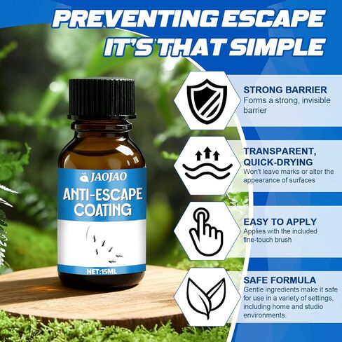 JAOJAO Anti-Escape Coating Creates Slippery Non-Drying Barrier with Brush Easy Application Wear Resistant Long-Lasting Protection Stop Reptiles Anti-Escape Protection, 15ml in Kuwait