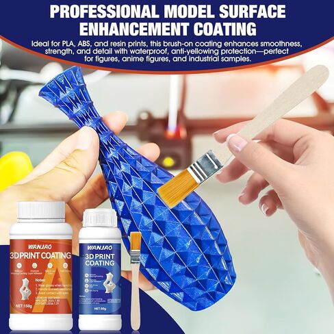 3D Print Coating, Clear Epoxy, Epoxy Resin High-Performance Excellent Coverage Mould Making Special Effects Silicone Rubber Hard Coating, 3:1 Mix for Smoothing 3D Printed Parts, 150g+50g in Kuwait