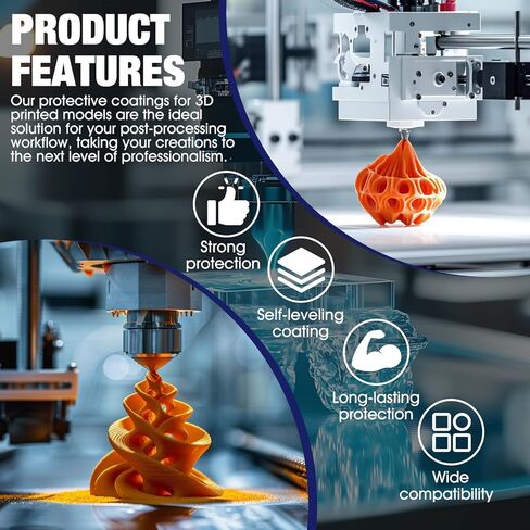 3D Print Coating, Clear Epoxy, Epoxy Resin High-Performance Excellent Coverage Mould Making Special Effects Silicone Rubber Hard Coating, 3:1 Mix for Smoothing 3D Printed Parts, 150g+50g in Kuwait