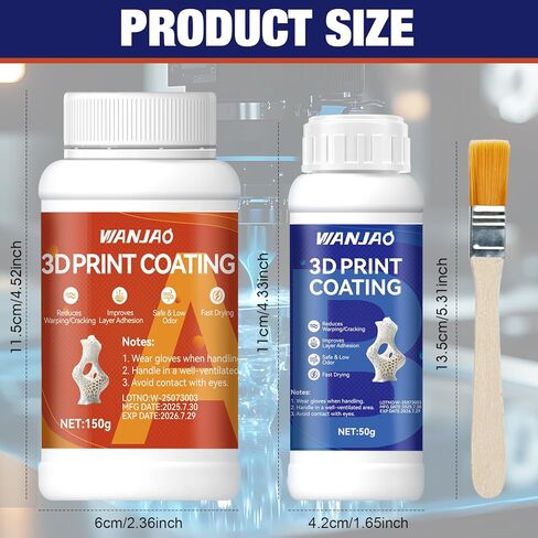 3D Print Coating, Clear Epoxy, Epoxy Resin High-Performance Excellent Coverage Mould Making Special Effects Silicone Rubber Hard Coating, 3:1 Mix for Smoothing 3D Printed Parts, 150g+50g in Kuwait