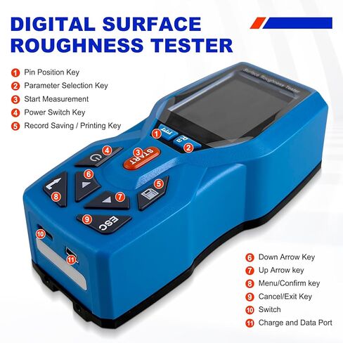 Surface Roughness Tester Meter Portable Profilometer, Ra/Rz/Rq/Rt, 0.001 µM Resolution, Support Curves, Roughness Profiles, and Direct Profile in Kuwait