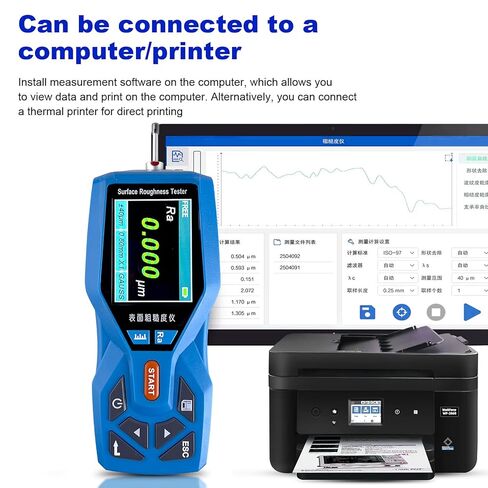 Surface Roughness Tester Meter Portable Profilometer, Ra/Rz/Rq/Rt, 0.001 µM Resolution, Support Curves, Roughness Profiles, and Direct Profile in Kuwait