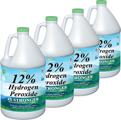 Nature's Freedom 12% Hydrogen Peroxide, 1 Gallon with “How to Do Everything with 12% Hydrogen Peroxide" Cleaning Book – Pure H2O2 for Home & Surface Cleaning in Saudi Arabia