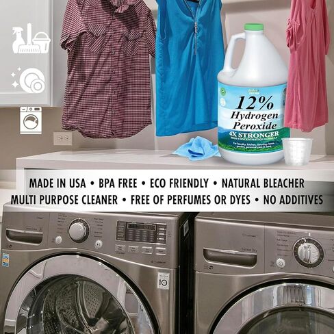 Nature's Freedom 12% Hydrogen Peroxide, 1 Gallon with “How to Do Everything with 12% Hydrogen Peroxide" Cleaning Book – Pure H2O2 for Home & Surface Cleaning in Saudi Arabia