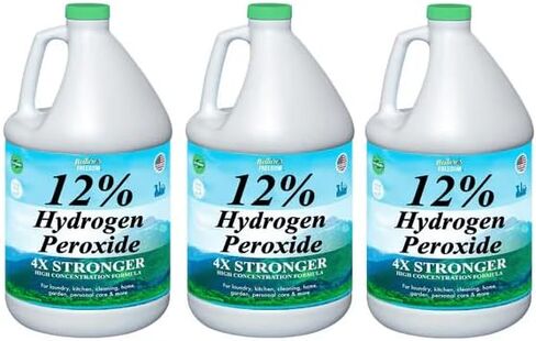 Nature's Freedom 12% Hydrogen Peroxide, 1 Gallon with “How to Do Everything with 12% Hydrogen Peroxide" Cleaning Book – Pure H2O2 for Home & Surface Cleaning in Saudi Arabia
