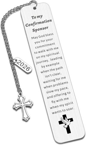 2025 Confirmation Sponsor Gifts for Men Women - Confirmation Sponsor Appreciation Gifts Thank You Gifts for Sponsor Catholic Confirmation Gifts, Religious Christian Gifts for Women Men Cross Bookmark in Kuwait