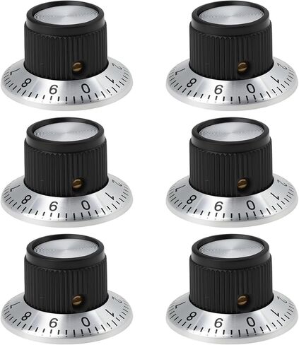 SING F LTD 6 قطعة 1/4 "مقابض جيتار أمبير عتيقة 23x14 مللي متر أسود لدواسات مكبرات الصوت in Saudi Arabia