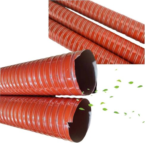 Flexible Duct Hosing for Exhaust Fans - 3/4"-12in Silicone Vent Pipe, Heat Resistant Industrial Air Duct Hose (250mm x 2m) for Fumes Ventilation & HVAC Systems in Saudi Arabia