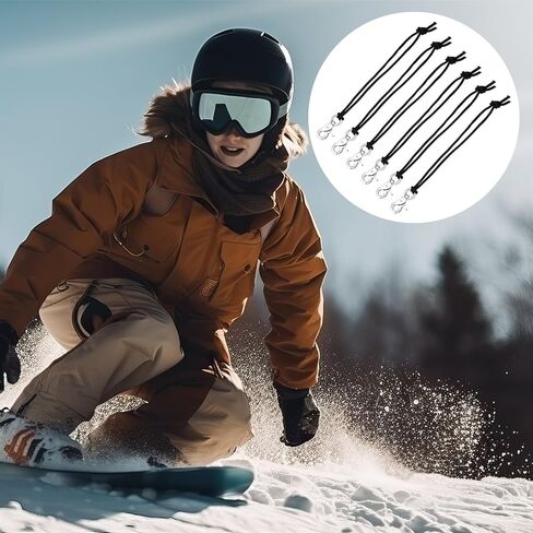 Soulchen 2 Sets Snowboard Leash Cord Clip Ski Skate Leash Adjustable Snowboard Binding Straps Safety Body Board Strap Replacement for Bindings Boots Women Men in Saudi Arabia