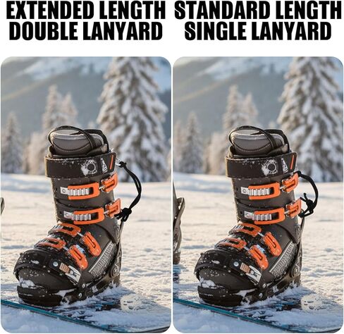 Soulchen 2 Sets Snowboard Leash Cord Clip Ski Skate Leash Adjustable Snowboard Binding Straps Safety Body Board Strap Replacement for Bindings Boots Women Men in Saudi Arabia