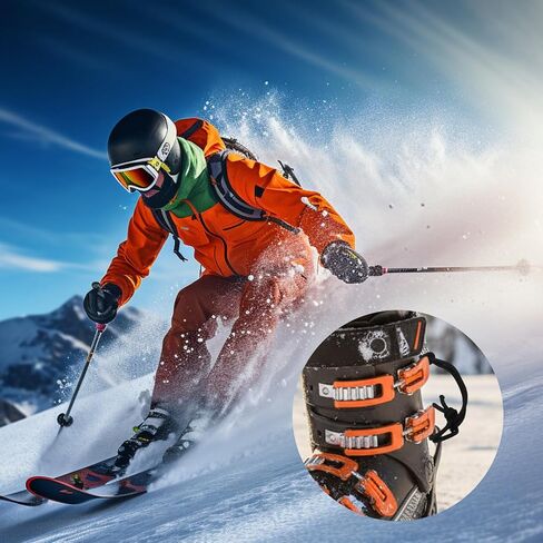 Soulchen 2 Sets Snowboard Leash Cord Clip Ski Skate Leash Adjustable Snowboard Binding Straps Safety Body Board Strap Replacement for Bindings Boots Women Men in Saudi Arabia