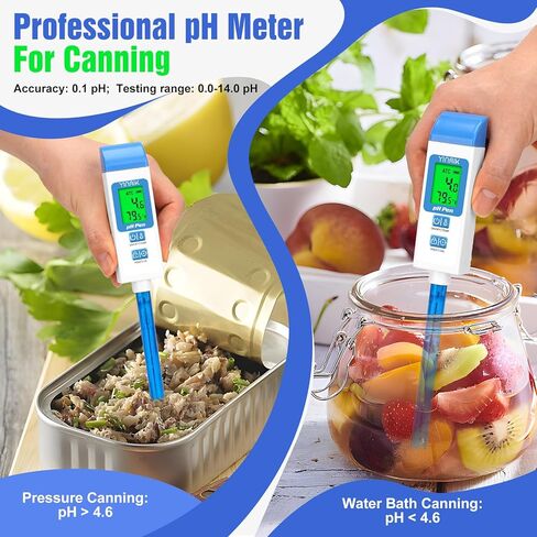 pH Meter for Water Digital pH Tester with 4.6in pH Probe Lab pH Gauge pH Reader with ATC for Canning Professional pH Temperature Test Kit for Narrow-Necked Bottle Solution Kombucha and Home Brewing in Saudi Arabia