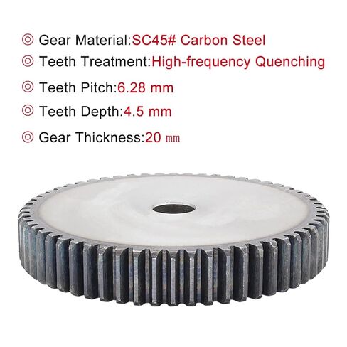 ترس مسطح 2M61T/62T/63T/64T/65T/66T/68T من الأسنان تروس معدنية منخفضة الكربون فولاذ تروس ارتفاع 20 مللي متر تتحمل 20 مللي متر 1 قطعة (65 سنًا) in Kuwait