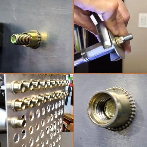 NACX M5 Carbon Steel Rivet Nuts, Flat Head Insert Rivet Nuts for Automotive, Furniture, Decoration, 100Pcs (Yellow Zinc Plated) in Saudi Arabia