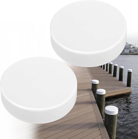 2 Pack 9" Flat Marine Dock Piling Cap for Marine Docks Post Pole, Flat Top Design Piling Caps for Post Pole Pylon Pipe, White in Kuwait