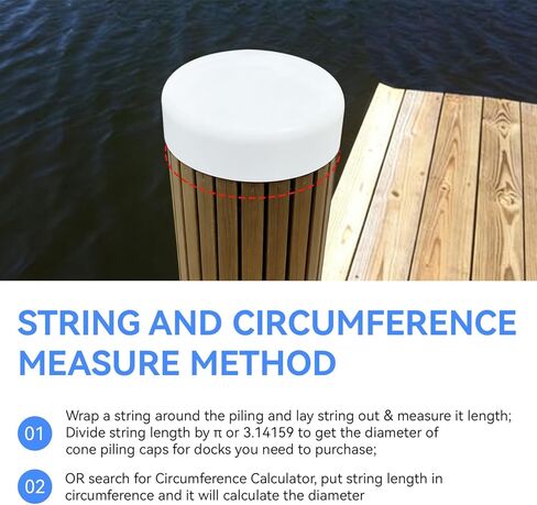 2 Pack 9" Flat Marine Dock Piling Cap for Marine Docks Post Pole, Flat Top Design Piling Caps for Post Pole Pylon Pipe, White in Kuwait