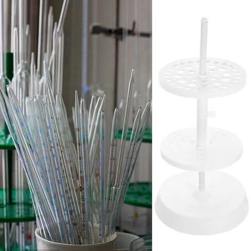 Laboratory Micropipette Stand Plastic Round Pipette Rack Vertical Holder for Laboratory Pipettes Scientific Supply with Scale Suitable for Lab Use in Kuwait