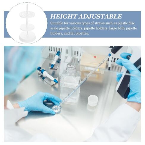 Laboratory Micropipette Stand Plastic Round Pipette Rack Vertical Holder for Laboratory Pipettes Scientific Supply with Scale Suitable for Lab Use in Kuwait