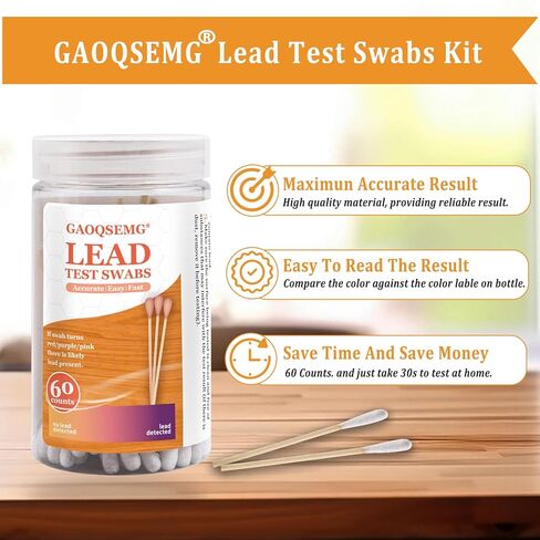 مجموعات اختبار الرصاص، 60 قطعة من مسحات اختبار الرصاص المنزلية للأطباق، مجموعة اختبار طلاء الرصاص لجميع الأسطح المطلية، والسيراميك المطلي، والألعاب، والمعادن، والخشب، والمجوهرات والمزيد in Kuwait