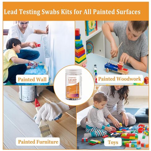 مجموعات اختبار الرصاص، 60 قطعة من مسحات اختبار الرصاص المنزلية للأطباق، مجموعة اختبار طلاء الرصاص لجميع الأسطح المطلية، والسيراميك المطلي، والألعاب، والمعادن، والخشب، والمجوهرات والمزيد in Kuwait