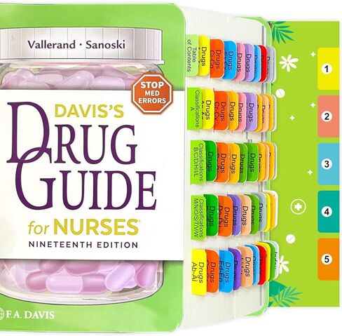 Book Dividers Tabs for Davis's Drug Guide for Nurses 18th Edition - 56 Color Coded Laminated Tabs with Guidelines - Perfect for Students and Professionals in The Medical Field (Book not Included) in Kuwait